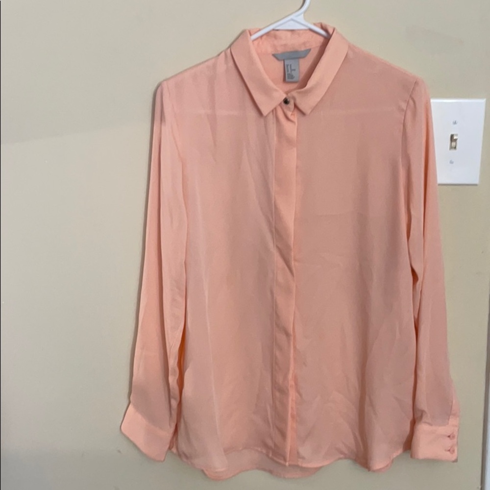 Peach Button Up Blouse